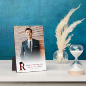 Eenvoudig goudmonogram Modern Foto Afstuderen Ease Fotoplaat (Zijkant)