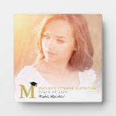 Eenvoudig goudmonogram Modern Foto Afstuderen Ease Fotoplaat (Voorkant)