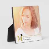 Eenvoudig goudmonogram Modern Foto Afstuderen Ease Fotoplaat (Voorkant)
