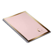 Eenvoudig goudmonogram omlijst | Roze Notitieboek (Rechterzijde)