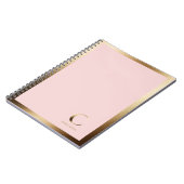 Eenvoudig goudmonogram omlijst | Roze Notitieboek (Linkerzijde)