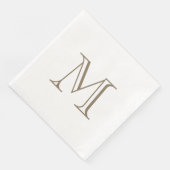 Eenvoudig goudmonogram papieren servet (Hoek)
