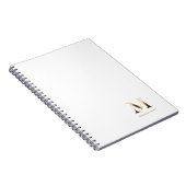 Eenvoudig goudmonogram | Wit Notitieboek (Rechterzijde)