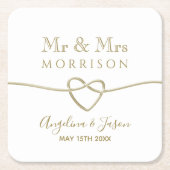 Eenvoudig goudweddenschap kartonnen onderzetters (Voorkant)