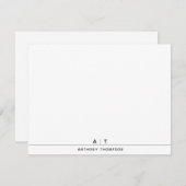 Eenvoudig grafisch aangepast monogram notitiekaartje (Voorkant / Achterkant)