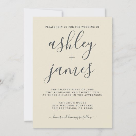 Eenvoudig grafisch Antiek withuwelijk Kaart (Voorkant)