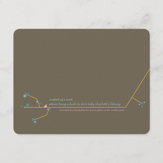 Eenvoudig grafisch Baby shower voor vogelfamilie n Informatiekaartje (Voorkant)