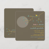 Eenvoudig grafisch Baby shower voor vogelfamilie n Kaart (Voorkant / Achterkant)