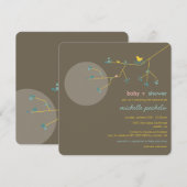 Eenvoudig grafisch Baby shower voor vogelfamilie n Kaart (Voorkant / Achterkant)