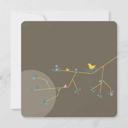 Eenvoudig grafisch Baby shower voor vogelfamilie n Kaart (Achterkant)