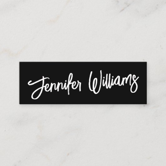 Eenvoudig grafisch minimalistisch + kalligrafisch  mini visitekaartje (Voorkant)