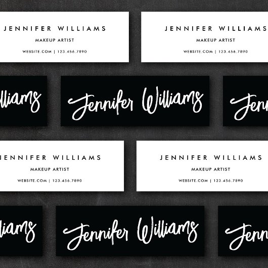 Eenvoudig grafisch minimalistisch + kalligrafisch  mini visitekaartje