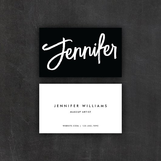 Eenvoudig grafisch minimalistisch + kalligrafisch visitekaartje