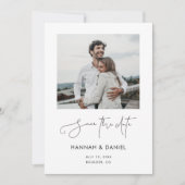 Eenvoudig grafisch minimalistisch modern script fo save the date (Voorkant)