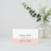 Eenvoudig grafisch ontwerp Blush Pink White Trendy Visitekaartje (Staand voorkant)