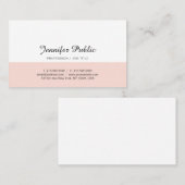 Eenvoudig grafisch ontwerp Blush Pink White Trendy Visitekaartje (Voorkant / Achterkant)