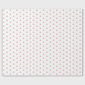 Eenvoudig grafisch rood pokadots patroon op wit cadeaupapier (Vlak)