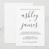 Eenvoudig grafisch zwart withuwelijk kaart (Voorkant / Achterkant)