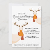 Eenvoudig Grappig Kerst Schattige Eend Antlers Kaart (Voorkant)