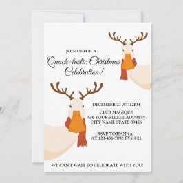 Eenvoudig Grappig Kerst Schattige Eend Antlers Kaart