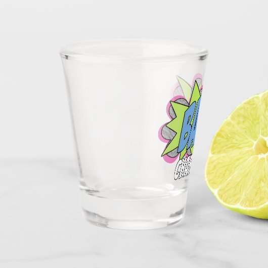 Eenvoudig grappig Modern Trendy Comic BAM! Cheers Shot Glas (Links)