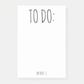 Eenvoudig Grappig Script Schrijven Zwart en Wit Post-it® Notes (Voorkant)