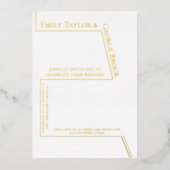 Eenvoudig grappig zwart en wit modern huwelijksgou folie uitnodiging (Voorkant)