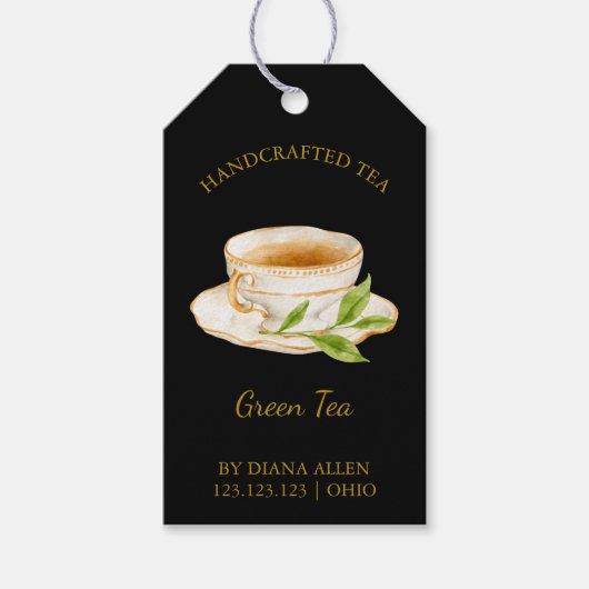 Eenvoudig Green Tea Hang Label Cadeaulabel (Voorkant)