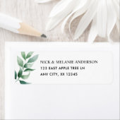 Eenvoudig greenery bruiloft return address-label etiket (Insitu)