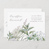 Eenvoudig Greenery Business Kantoor Moving Annouce Briefkaart (Voorkant / Achterkant)