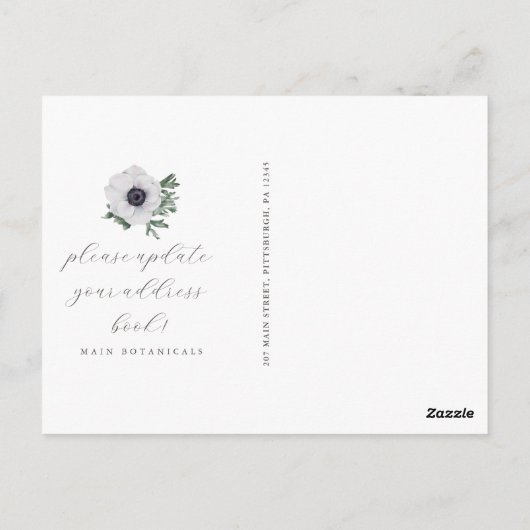 Eenvoudig Greenery Business Kantoor Moving Annouce Briefkaart (Achterkant)