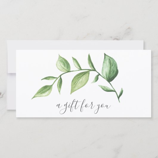 Eenvoudig Greenery Elegant Rustic Gift Certificate (Voorkant)