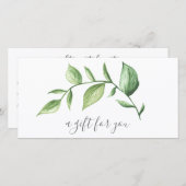 Eenvoudig Greenery Elegant Rustic Gift Certificate (Voorkant / Achterkant)