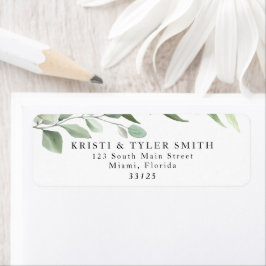 Eenvoudig Greenery Leaves Return Address Label