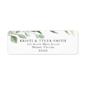 Eenvoudig Greenery Leaves Return Address Label (Voorkant)