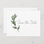 Eenvoudig Greenery sparen het Briefkaart van de Da (Voorkant / Achterkant)