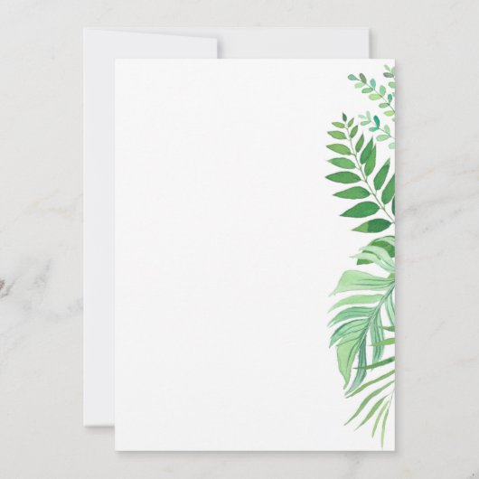 Eenvoudig Greenery Wedding Postponement kondiging Aankondiging (Achterkant)