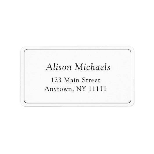 Eenvoudig grensminimalistisch retouradreslabel etiket (Voorkant)