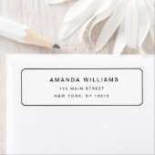 Eenvoudig grensminimalistisch retouradreslabel etiket (Insitu)