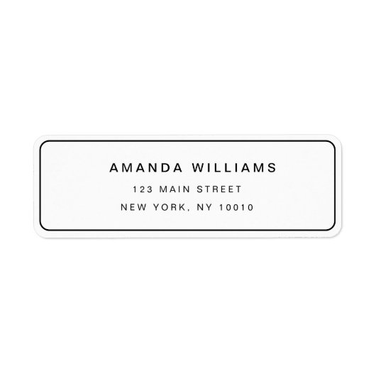 Eenvoudig grensminimalistisch retouradreslabel etiket (Voorkant)