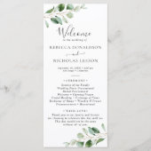 Eenvoudig Grieks Eucalyptus Wedding Programme Menu (Voorkant)