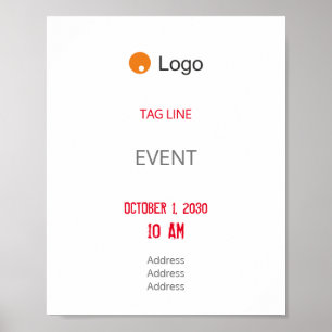 Eenvoudig grijs bedrijf poster