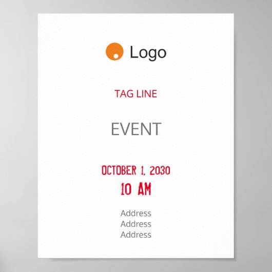 Eenvoudig grijs bedrijf poster (Voorkant)