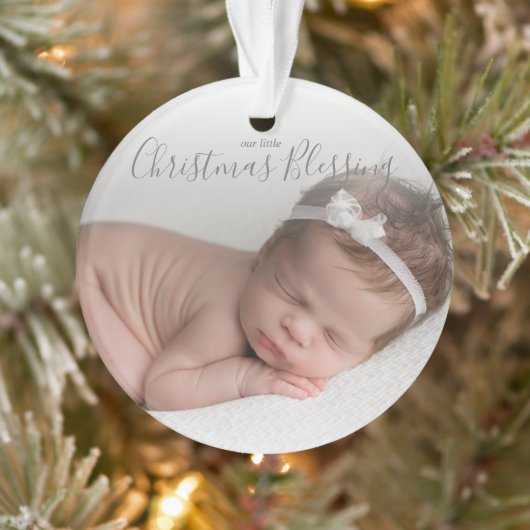 Eenvoudig grijs Elegant Baby Eerste Kerstmis Ornament (Boom)