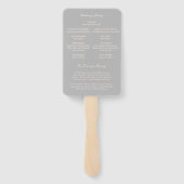 Eenvoudig grijs elegant huwelijksprogramma handwaaier (Achterkant)