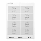 Eenvoudig grijs Elegant Kalligrafie Baby shower Etiket (Full Sheet)