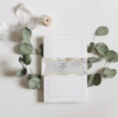 Eenvoudig grijs en goudmarmer Agate Elegant Uitnodigingen Wikkel