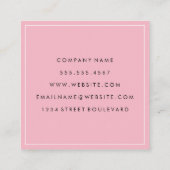Eenvoudig grijs en roze met witte rand vierkante visitekaartje (Achterkant)