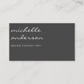 Eenvoudig grijs en roze met witte rand visitekaartje (Voorkant)