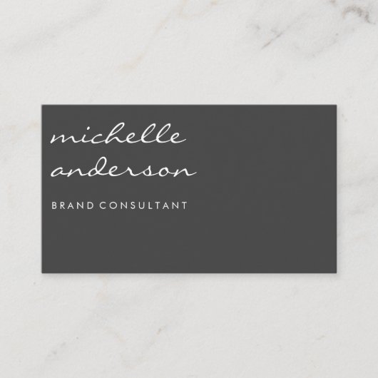 Eenvoudig grijs en roze met witte rand visitekaartje (Voorkant)